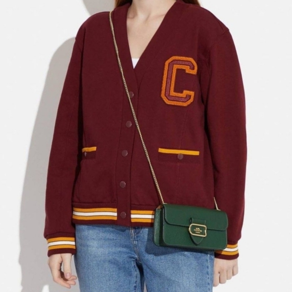 Coach Dark Green Leather Crossbody Bag